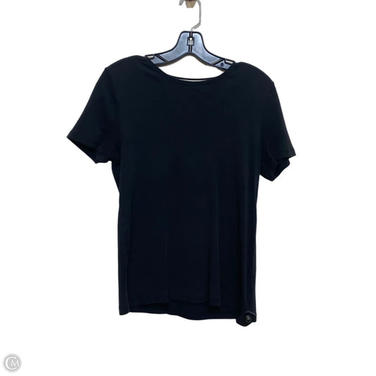 Top Short Sleeve Basic By Talbots In Black, Size: M