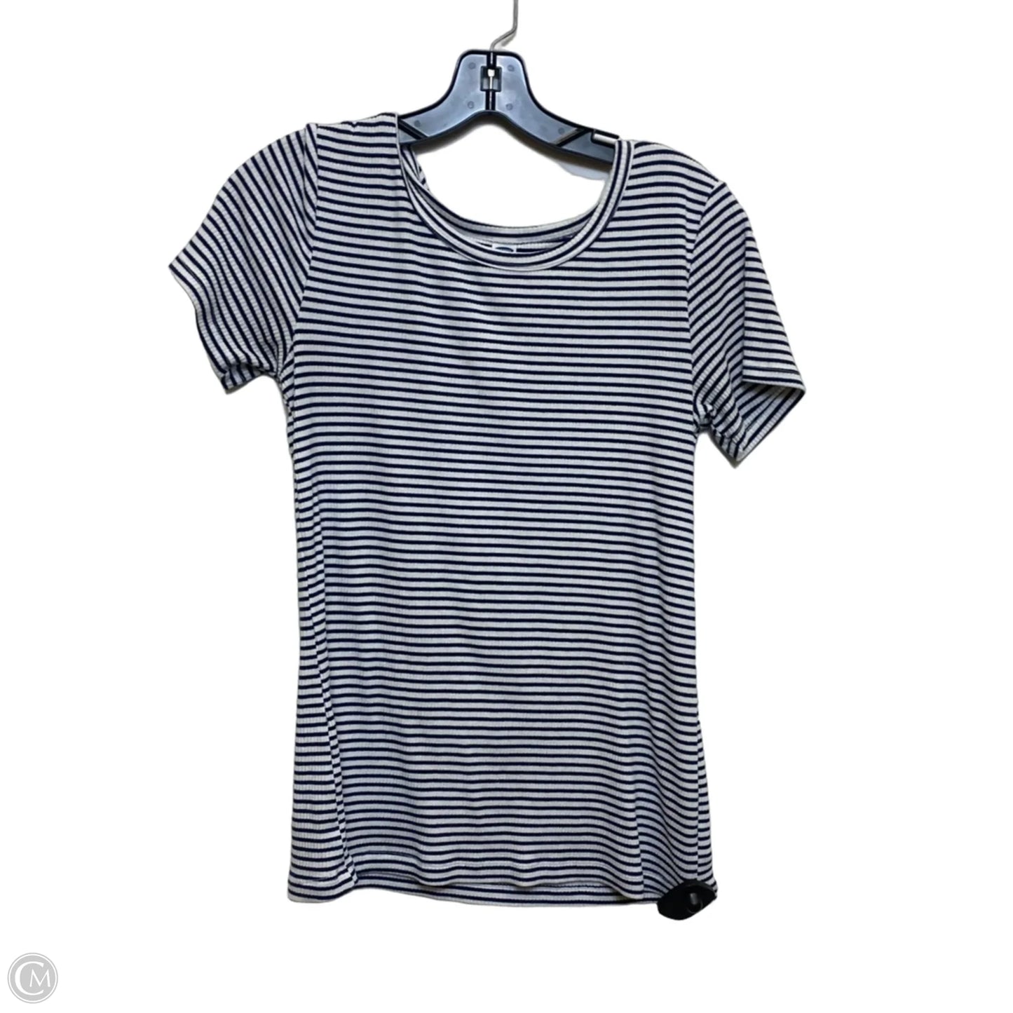 Top Short Sleeve By Old Navy In Blue & White, Size: M