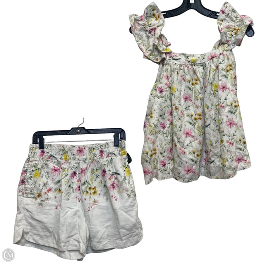 Shorts Set By Crown And Ivy In Pink & White, Size: S