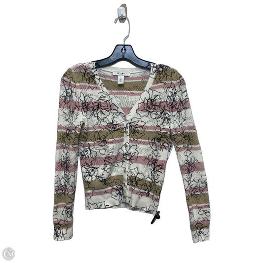 Cardigan By White House Black Market In Cream & Pink, Size: Xs