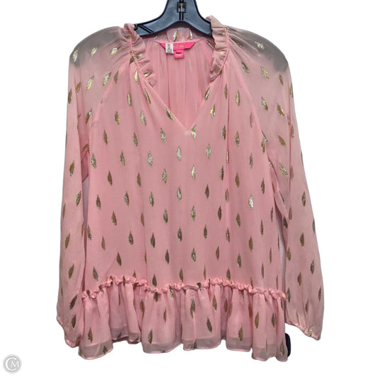 Top Long Sleeve Designer By Lilly Pulitzer In Pink, Size: Xs