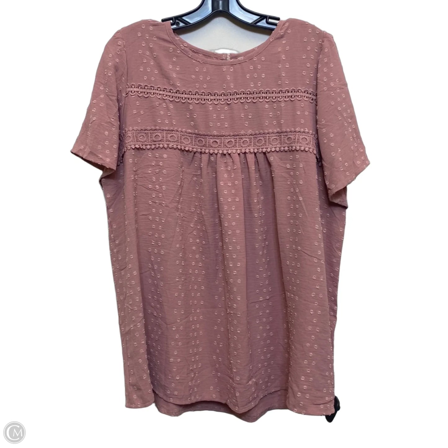 Top Short Sleeve By Cmf In Pink, Size: 2x