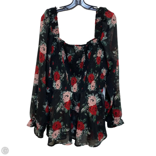Top Long Sleeve By Live 4 Truth In Black & Red, Size: 3x