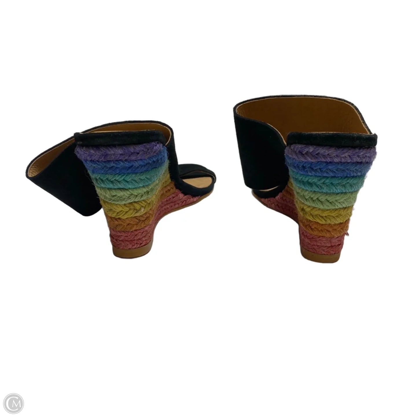 Sandals Heels Wedge By Free People In Rainbow Print, Size: 8.5