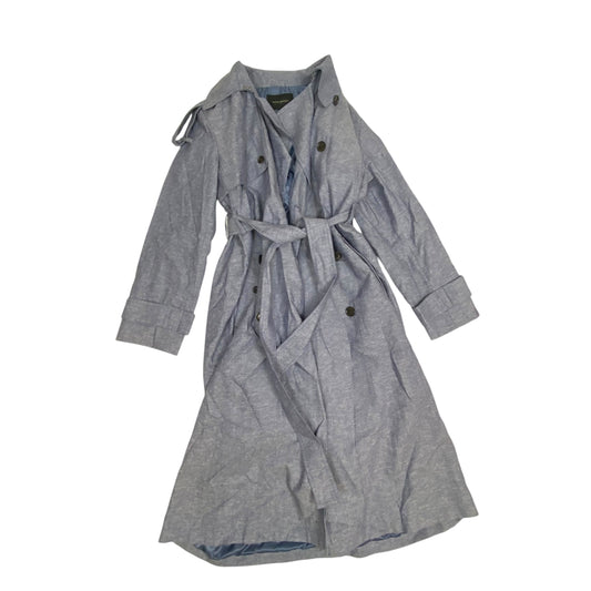 Coat Trench Coat By Banana Republic In Blue, Size: M