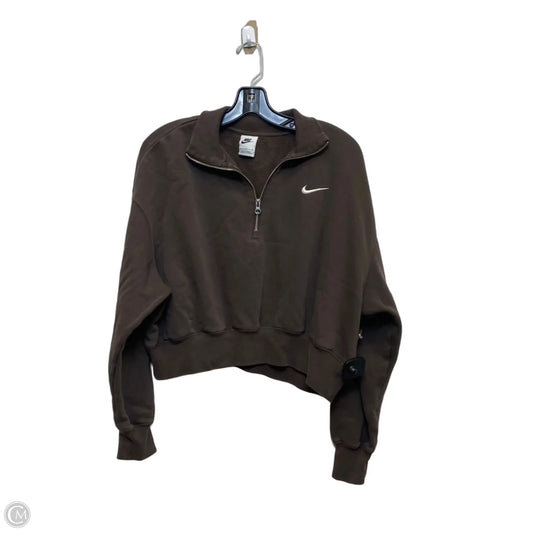 Athletic Sweatshirt Collar By Nike In Brown, Size: L