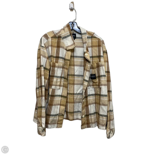 Top Long Sleeve By Vans In Tan, Size: L