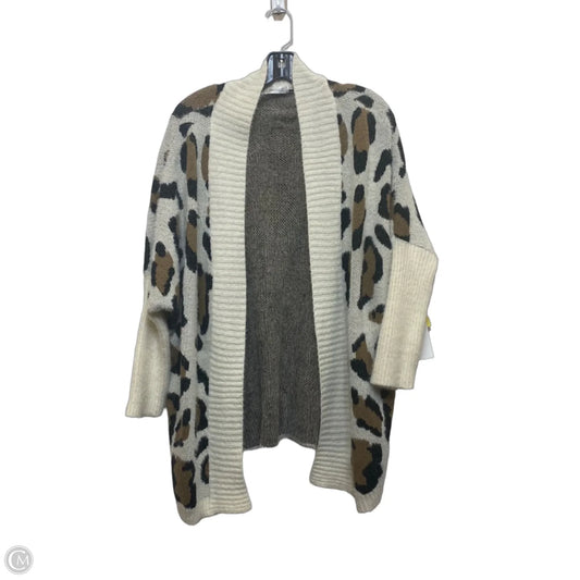 Sweater Cardigan By CloudWalk In Brown & Cream, Size: Mp