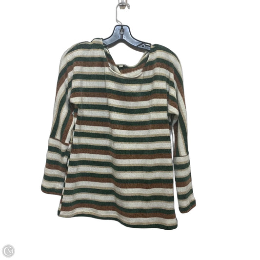 Sweater By Chenault In Cream & Green, Size: L