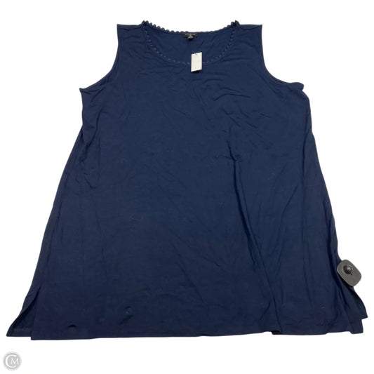 Top Sleeveless By Talbots In Navy, Size: 1x