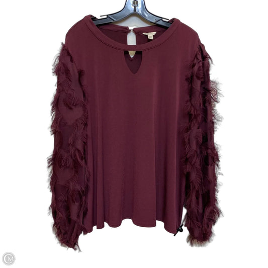 Top Long Sleeve By Cato In Red, Size: 1x