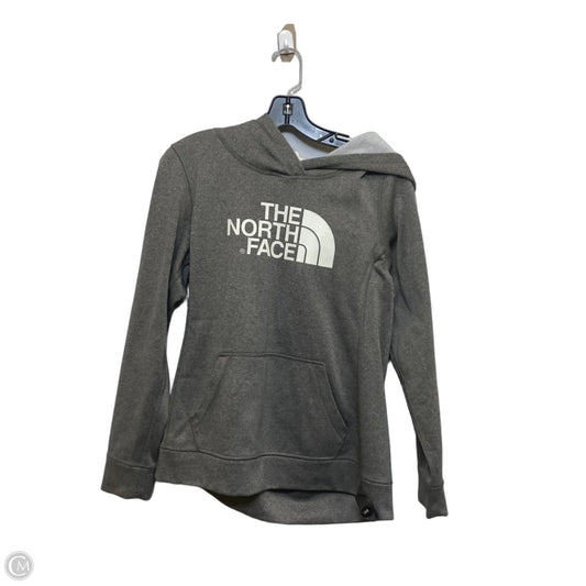 Athletic Sweatshirt Hoodie By The North Face In Grey, Size: M