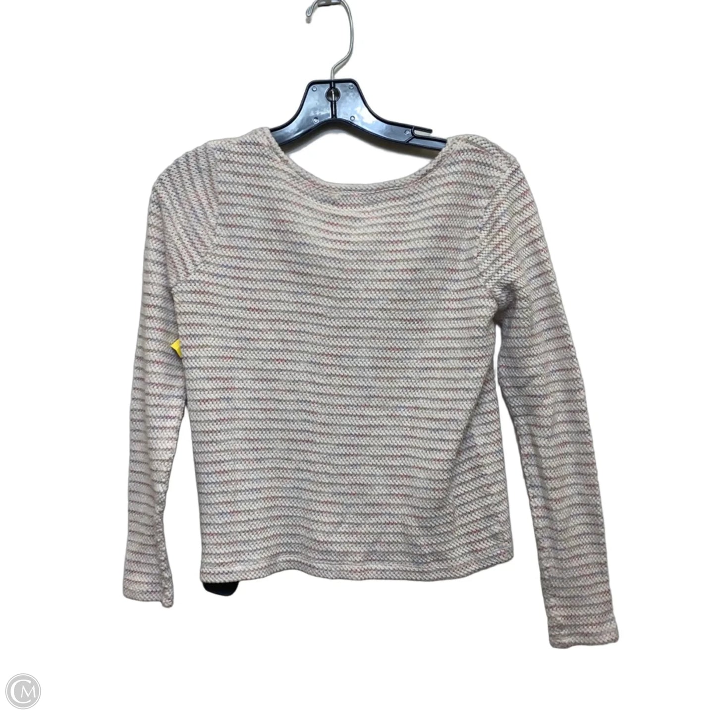 Top Long Sleeve By Madewell In Pink & White, Size: S
