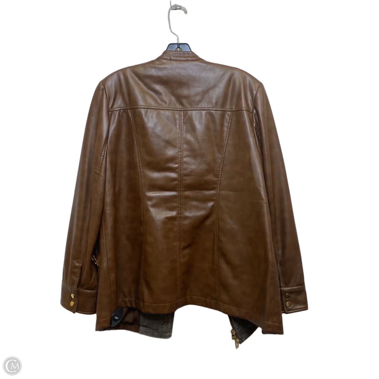 Jacket Moto By Chicos In Brown, Size: L