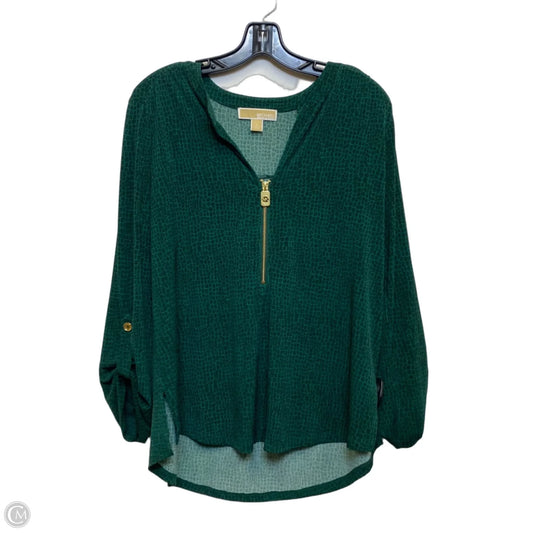 Top 3/4 Sleeve By Michael By Michael Kors In Green, Size: L