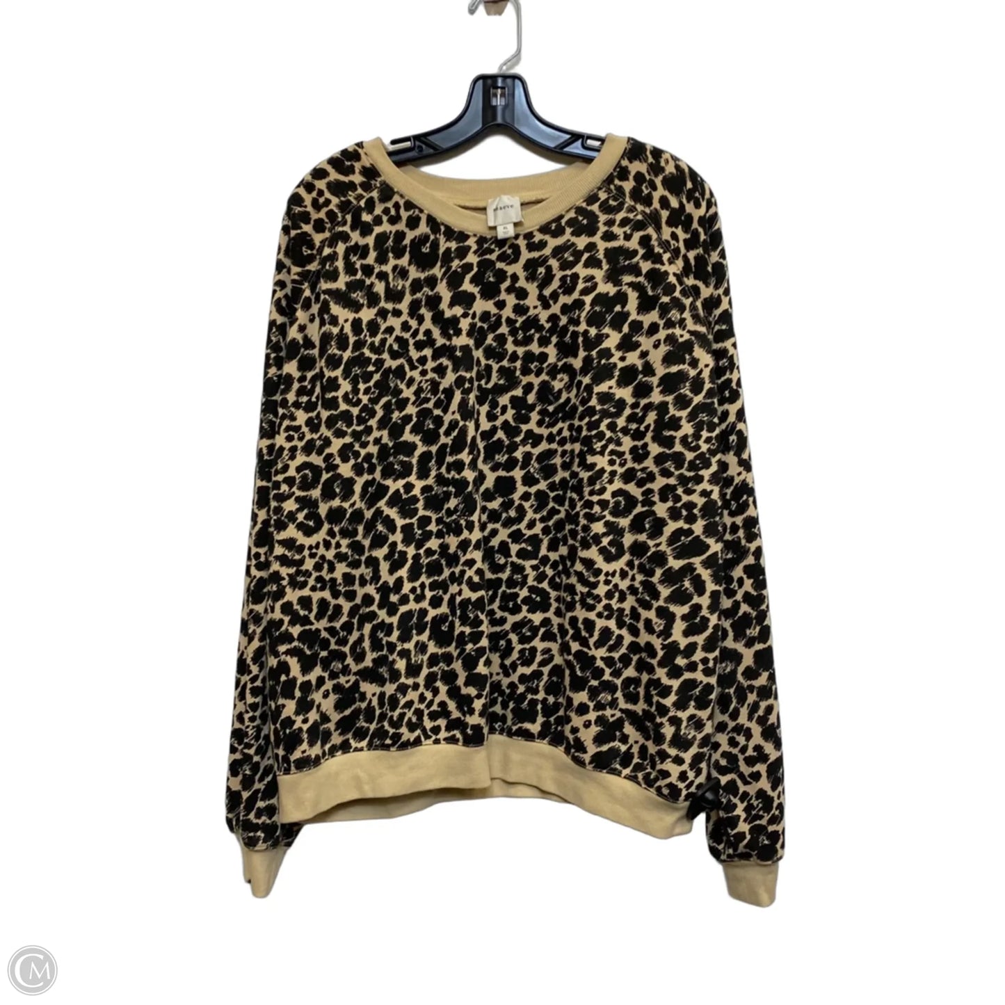 Sweatshirt Crewneck By Maeve In Black & Brown, Size: XL