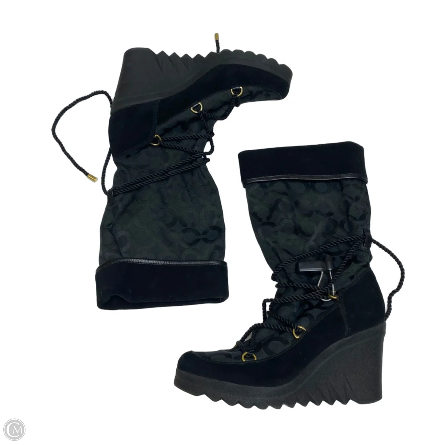 Boots Designer By Coach In Black, Size: 7.5