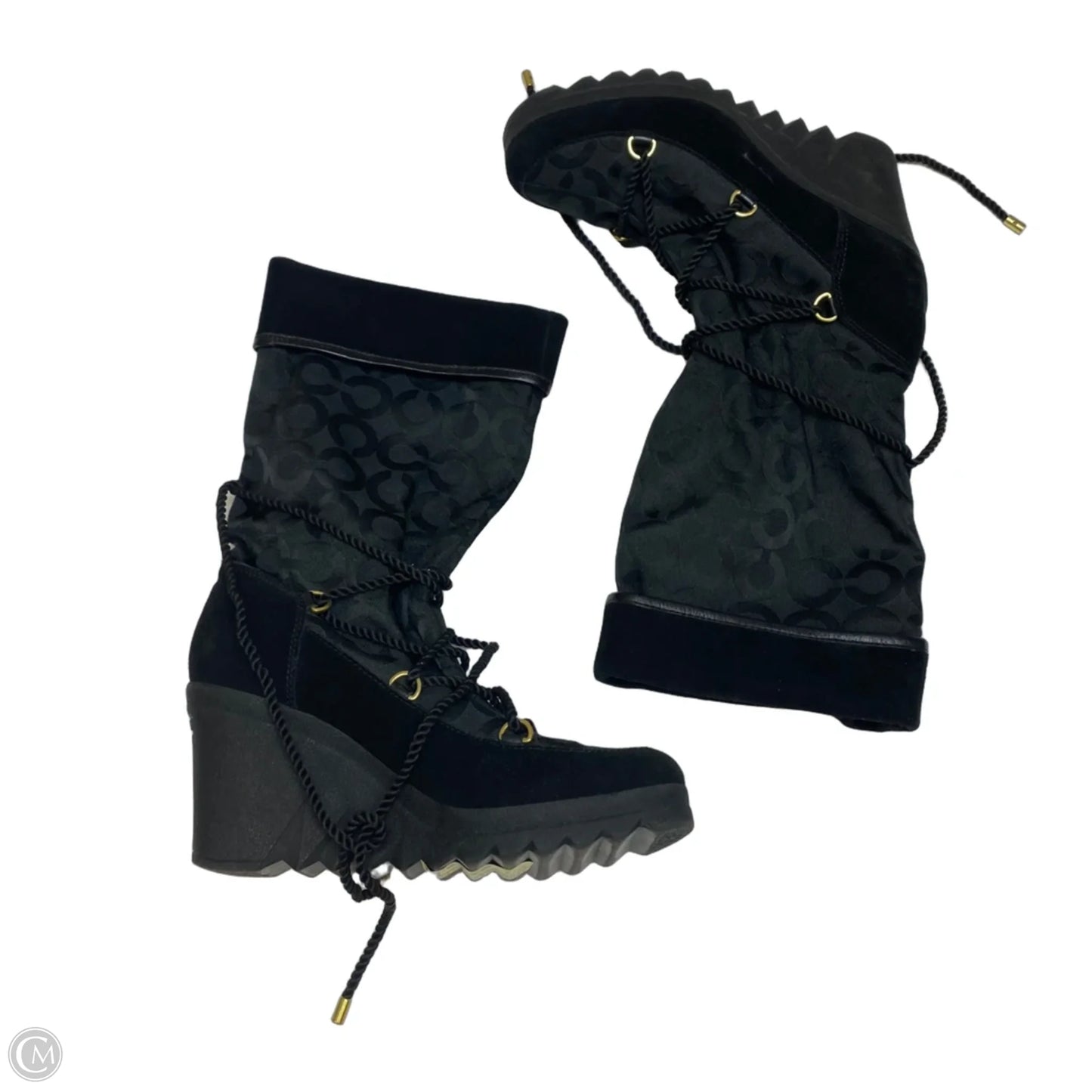 Boots Designer By Coach In Black, Size: 7.5