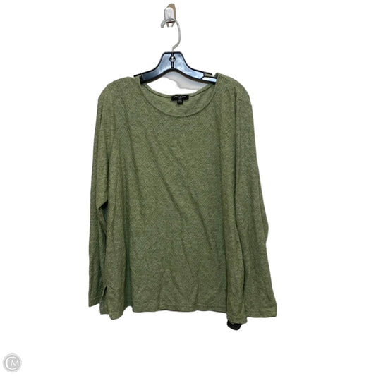 Top Long Sleeve By Mario Serrani In Green, Size: Xl