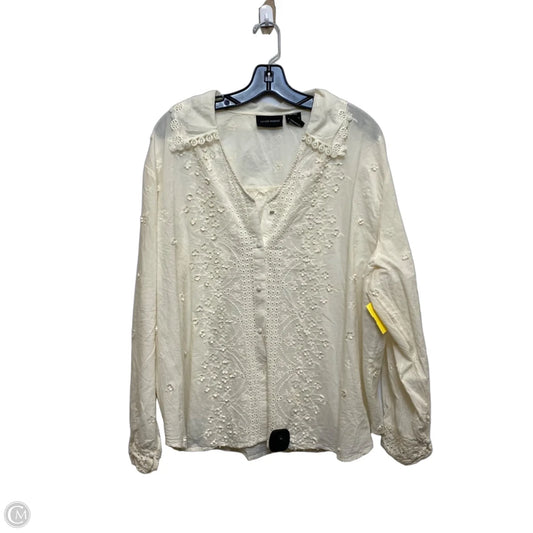 Top Long Sleeve By Liv Los Angeles In Cream, Size: 3x