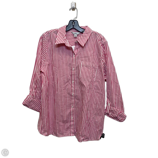 Top 3/4 Sleeve By Croft And Barrow In Pink, Size: Xl