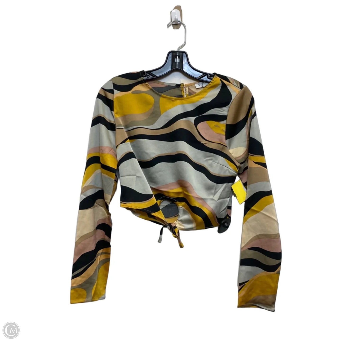 Top Long Sleeve By Hyfve In Black & Grey, Size: S