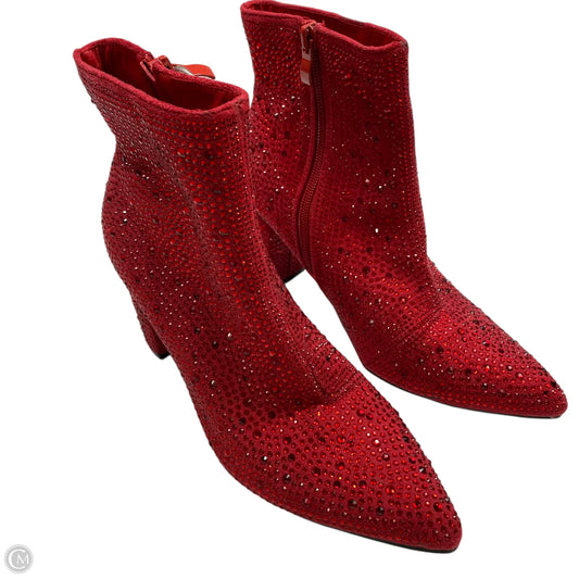 Boots Ankle Heels By Forever In Red, Size: 7.5