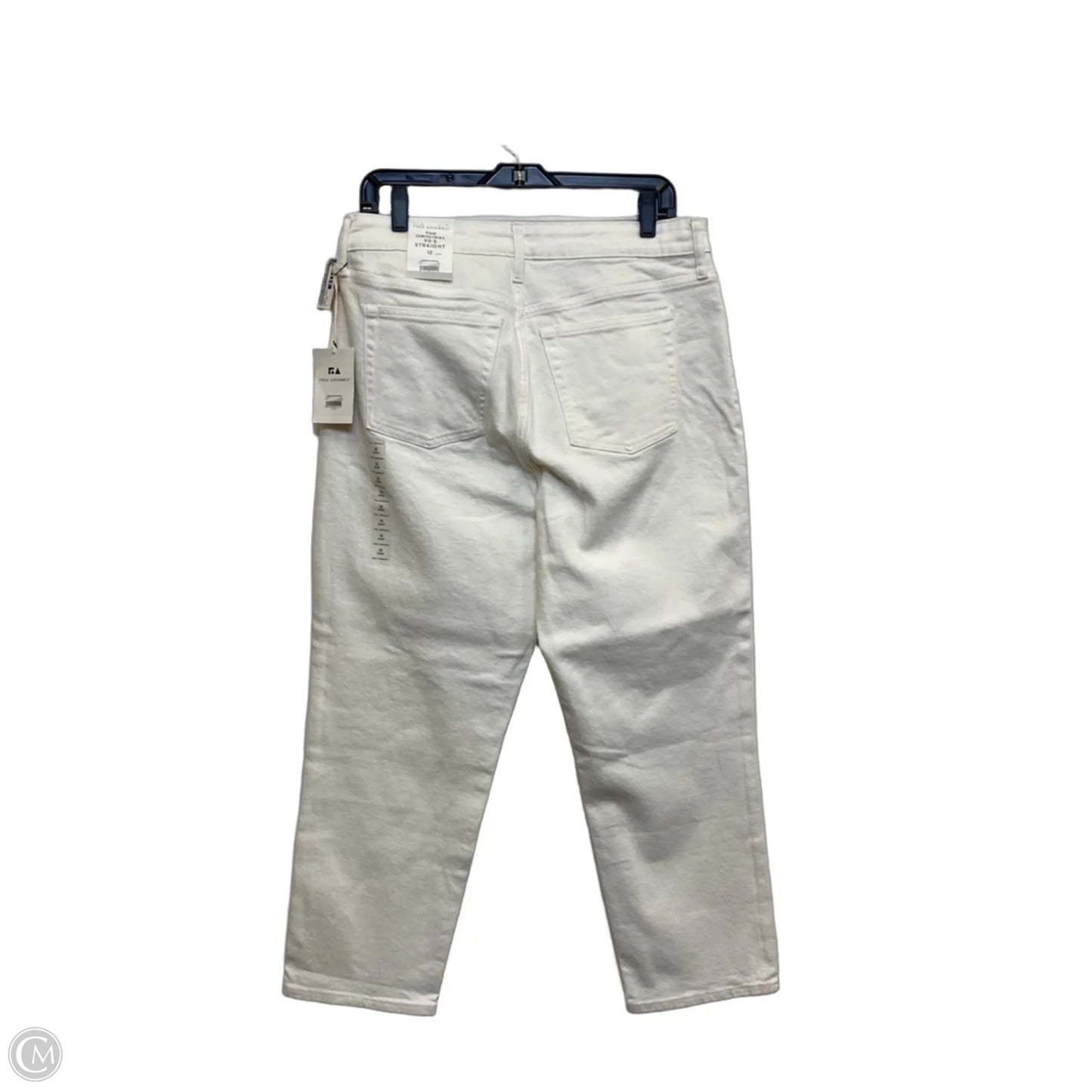 Jeans Straight By Free Assembly In Cream Denim, Size: 12