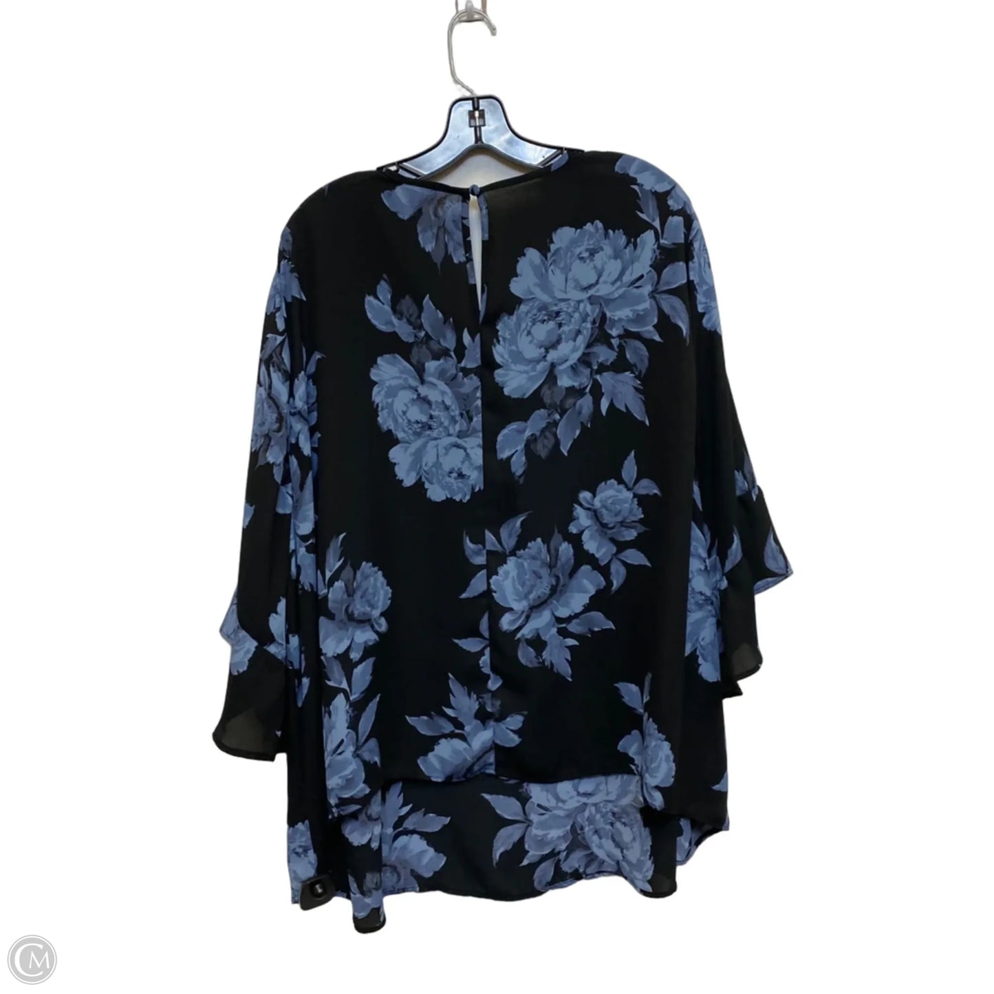 Top Long Sleeve By Torrid In Black & Blue, Size: 4x