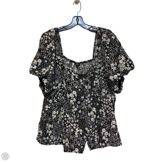 Top Short Sleeve By Torrid In Black & Cream, Size: 3x