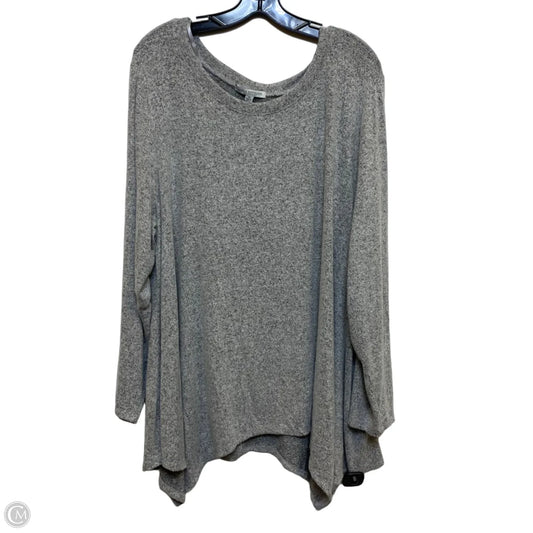 Top Long Sleeve By Green Envelope In Grey, Size: 3x