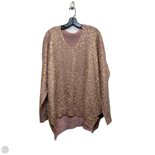 Sweater By Twenty Ten In Gold & Pink, Size: L