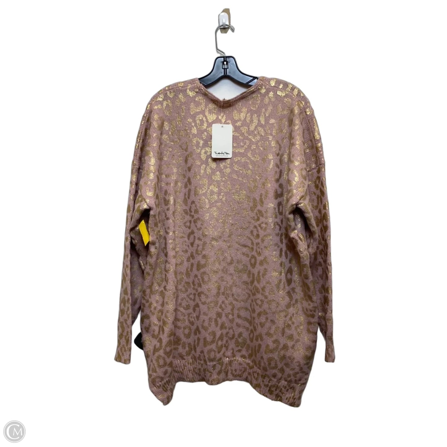 Sweater By Twenty Ten In Gold & Pink, Size: L