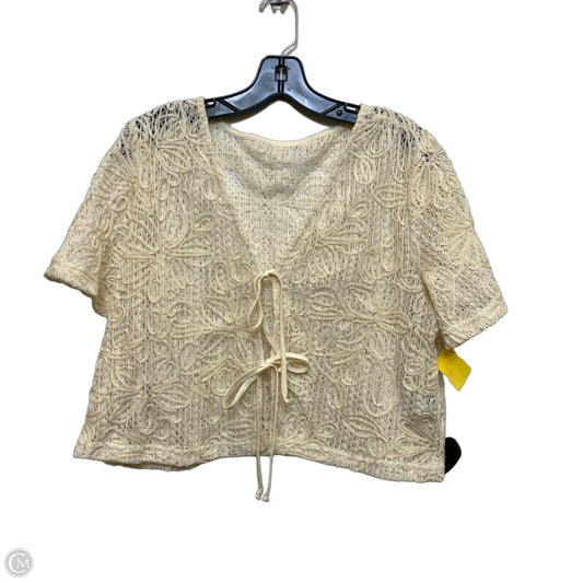 Top Short Sleeve By Shein In Cream, Size: M