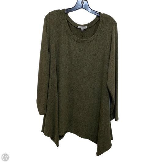 Top Long Sleeve By Green Envelope In Green, Size: 1x