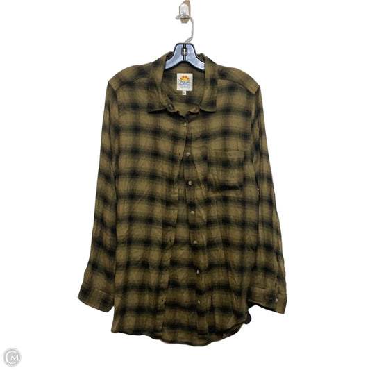 Top Long Sleeve By C And C In Black & Green, Size: Xl