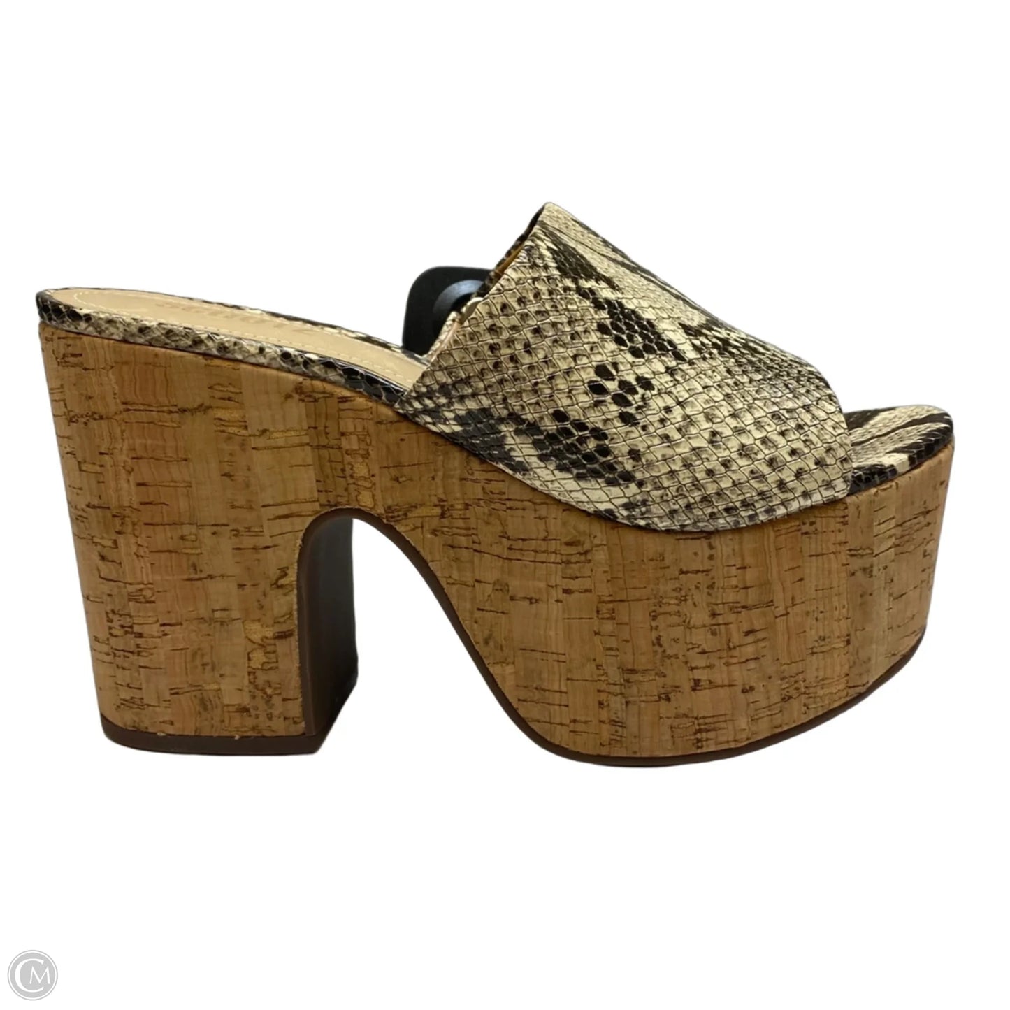 Sandals Heels Block By Schutz In Snakeskin Print, Size: 7