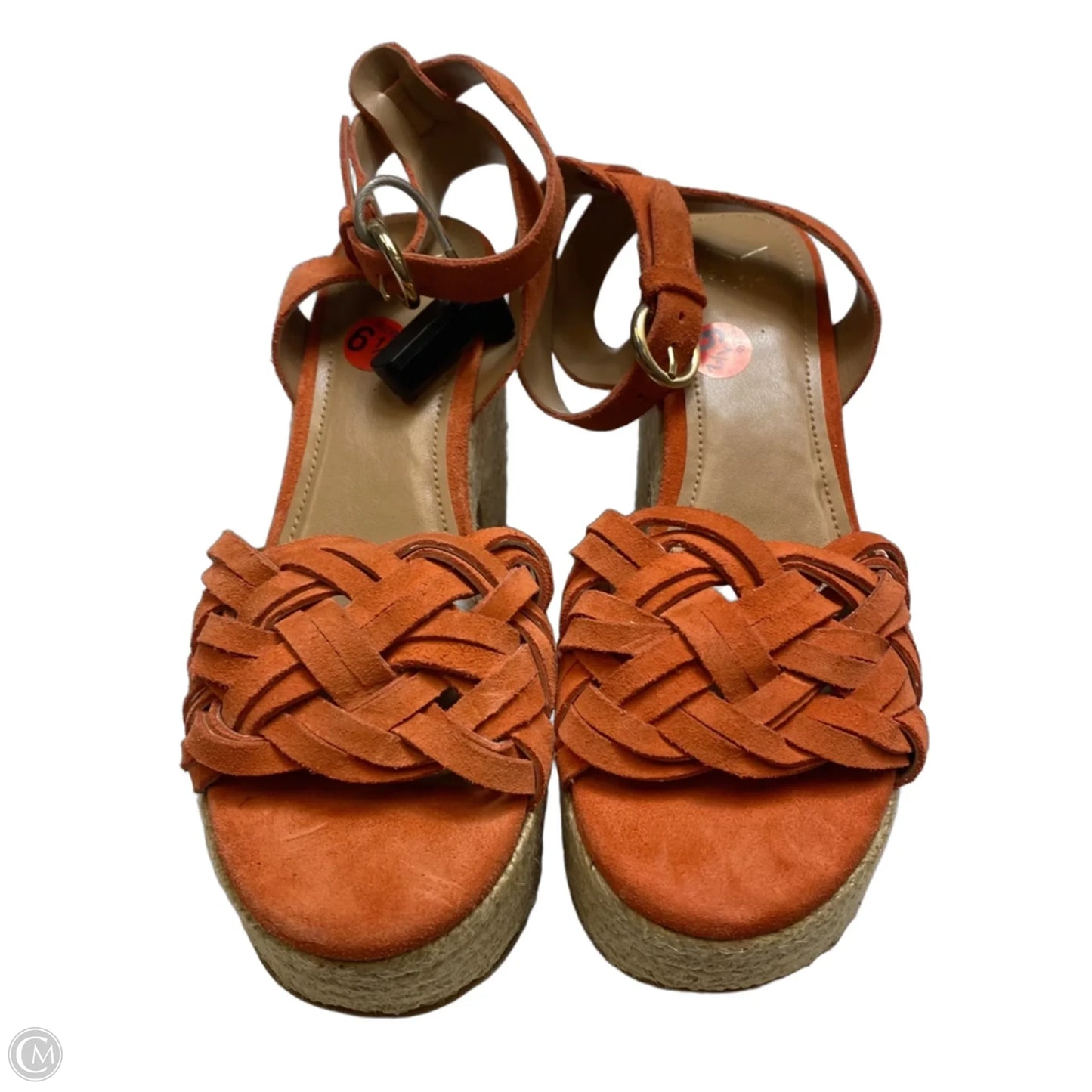 Sandals Heels Block By Marc Fisher In Orange, Size: 6.5