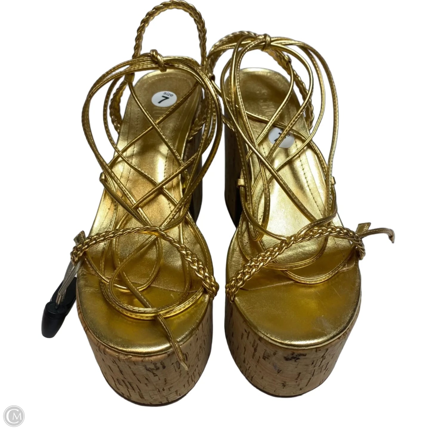 Sandals Heels Block By Schutz In Gold, Size: 7