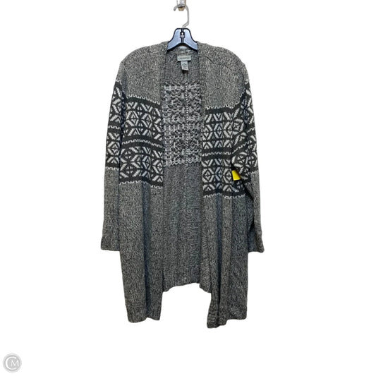 Sweater Cardigan By Catherines In Grey, Size: 3x