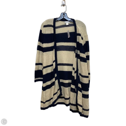 Cardigan By Cj Banks In Blue & Cream, Size: 3x