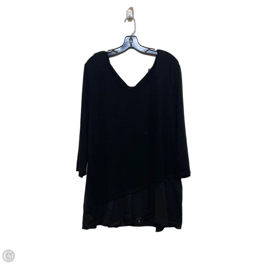 Top 3/4 Sleeve By Ellen Tracy In Black, Size: Xxl