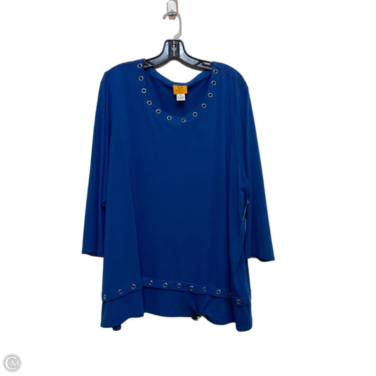 Top 3/4 Sleeve By Ruby Rd In Blue, Size: 2x