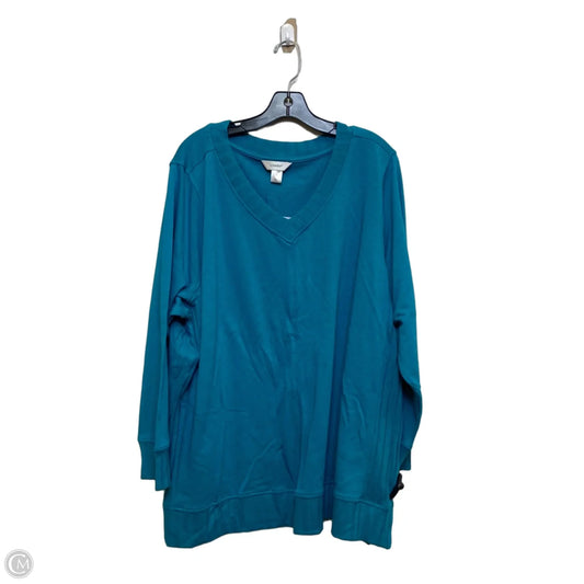Top Long Sleeve By Cj Banks In Blue, Size: 3x