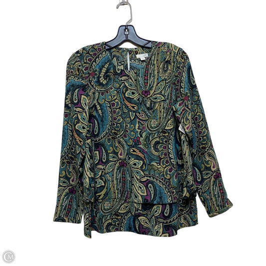 Blouse Long Sleeve By J. Jill In Green, Size: Xs