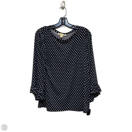 Top 3/4 Sleeve By Michael By Michael Kors In Black & White, Size: M