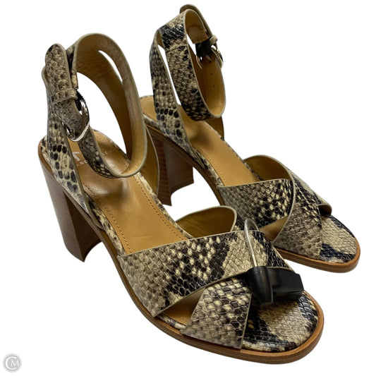 Sandals Heels Block By Marc Fisher In Snakeskin Print, Size: 5.5