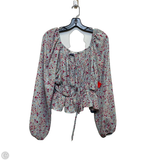 Top Long Sleeve By Arula In Blue & Pink, Size: 1x