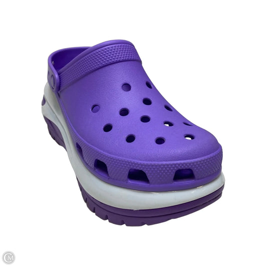 Shoes Heels Platform By Crocs In Purple, Size: 9