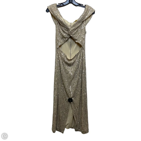 Dress Party Midi By Awaylee In Gold, Size: M
